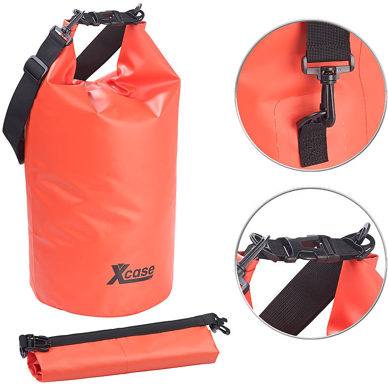 Xcase Wasserdichter Packsack, strapazierfähige Industrie-Plane, 20 l, rot