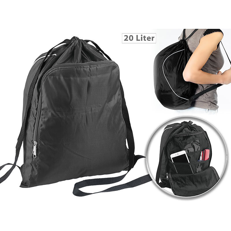 Semptec Urban Survival Technology 2in1-Turnbeutel-Rucksack mit aufklappbarem Organizer-Fach, 20 l