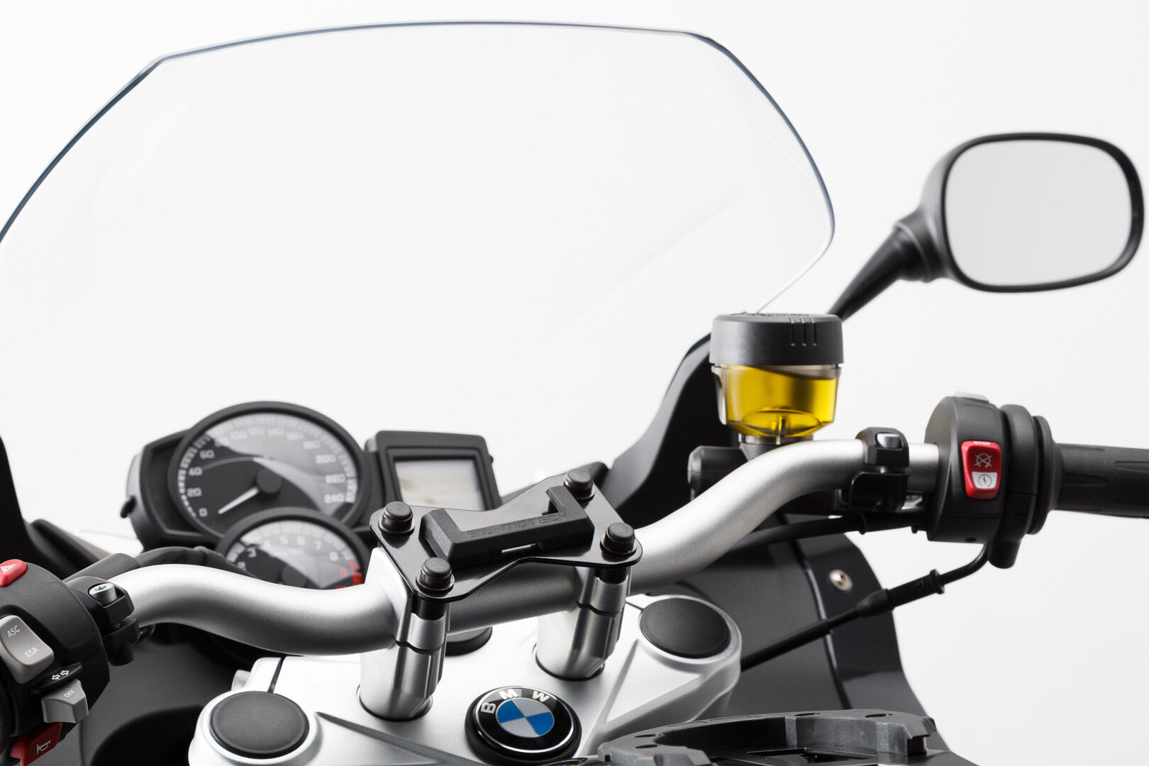 SW-Motech Navi-Halter am Lenker - Schwarz. BMW F800R, F800GT, Husqvarna TR650.  schwarz