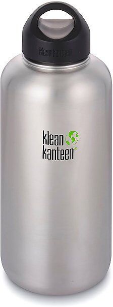 KLEAN KANTEEN Trinkflasche Wide einwandig 64 oz (1900 ml) mit Loop Cap silber   1005843 Auf Lager Unisex EG