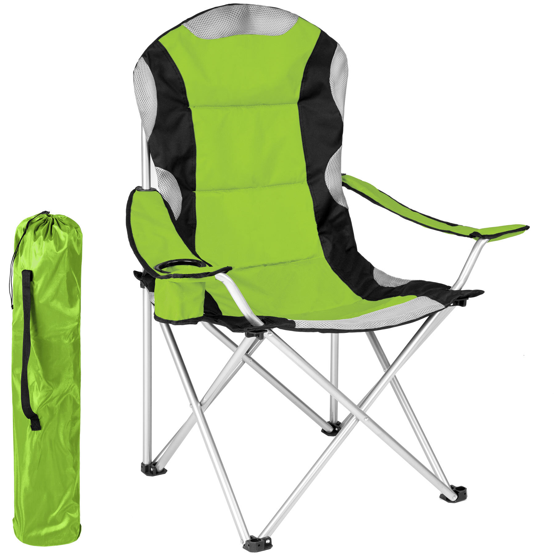 tectake Kempingová židle polstrovaná - zelená