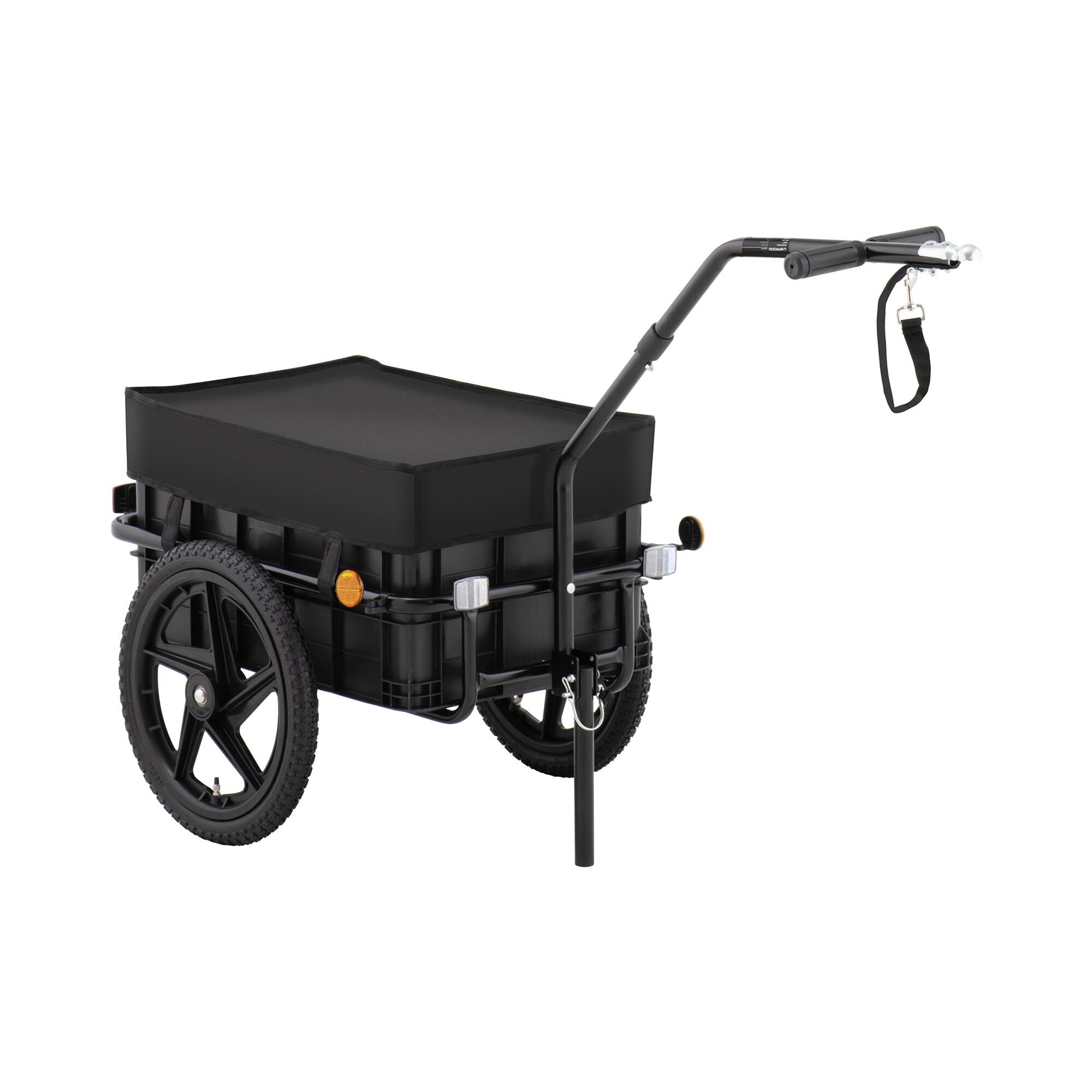 Uniprodo Nákladní vozík za kolo - 35 kg - odrazky - plachta UNI_TRAILER_16