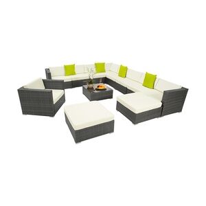 tectake Rattan Lounge Las Vegas mit Aluminiumgestell für 9 bis 11 Personen