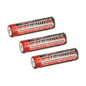 XCell 3x Kraftmax 18650 Pro Akku mit PCB Schutzschaltung - speziell für LED Taschenlampen 3,7V 9,62 Wh