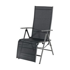 Aro Artländer aro Liegestuhl, Stahl / Textilehne, 58 x 79 x 92 cm, klappbar, höhenverstellbare Rückenlehne und Fußstütze, schwarz