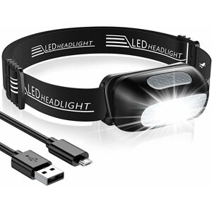 HIASDFLS Wiederaufladbare LED-Stirnlampe, wasserdichte, leistungsstarke Stirnlampe mit 5 Lichtmodi, 200 Lm, ultraleichte und verstellbare Kinderstirnlampe