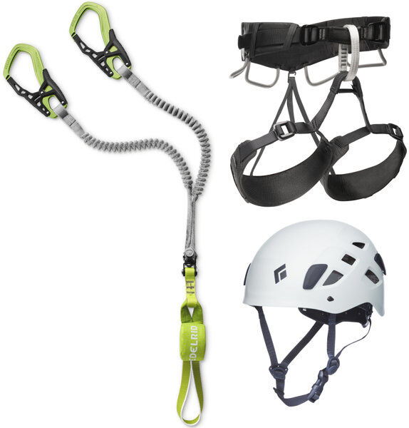 Edelrid Klettersteig-Komplettset Comfort: Klettersteigset Cable Comfort VI + Klettergurt Black Diamond Momentum 4S + Helm Black Diamond Half Dome