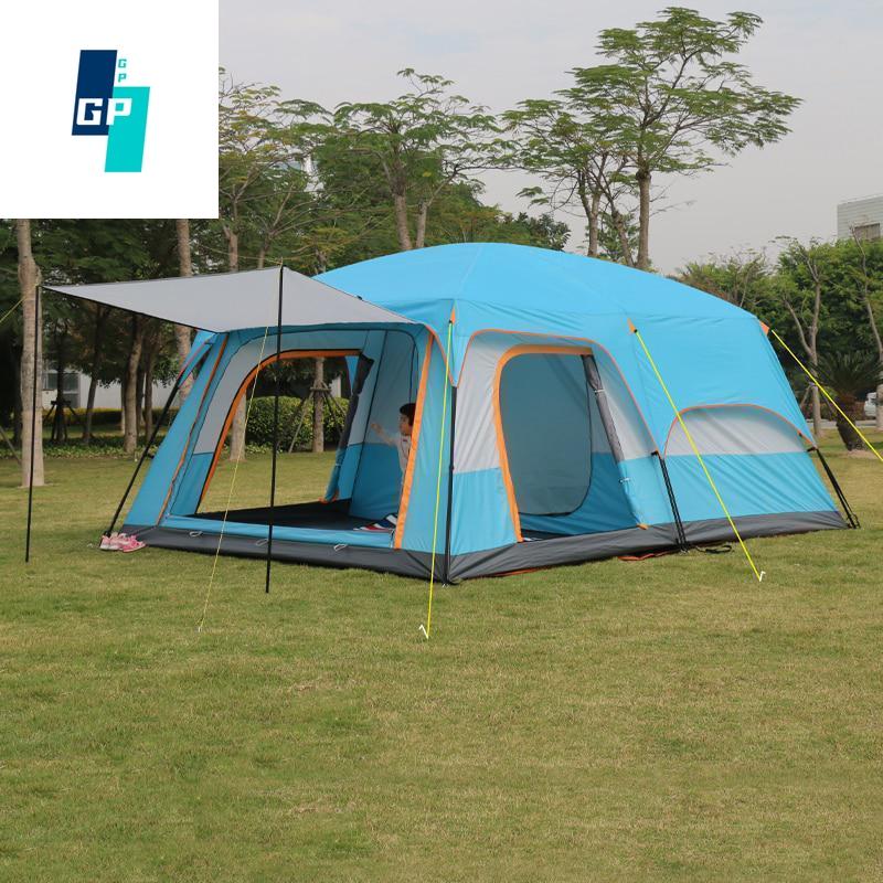 Global Purchasing 4colors Ultralarge Double Layer Outdoor 2living Rooms And 1hall Family Camping Tent In Top Quality Large Space Tent