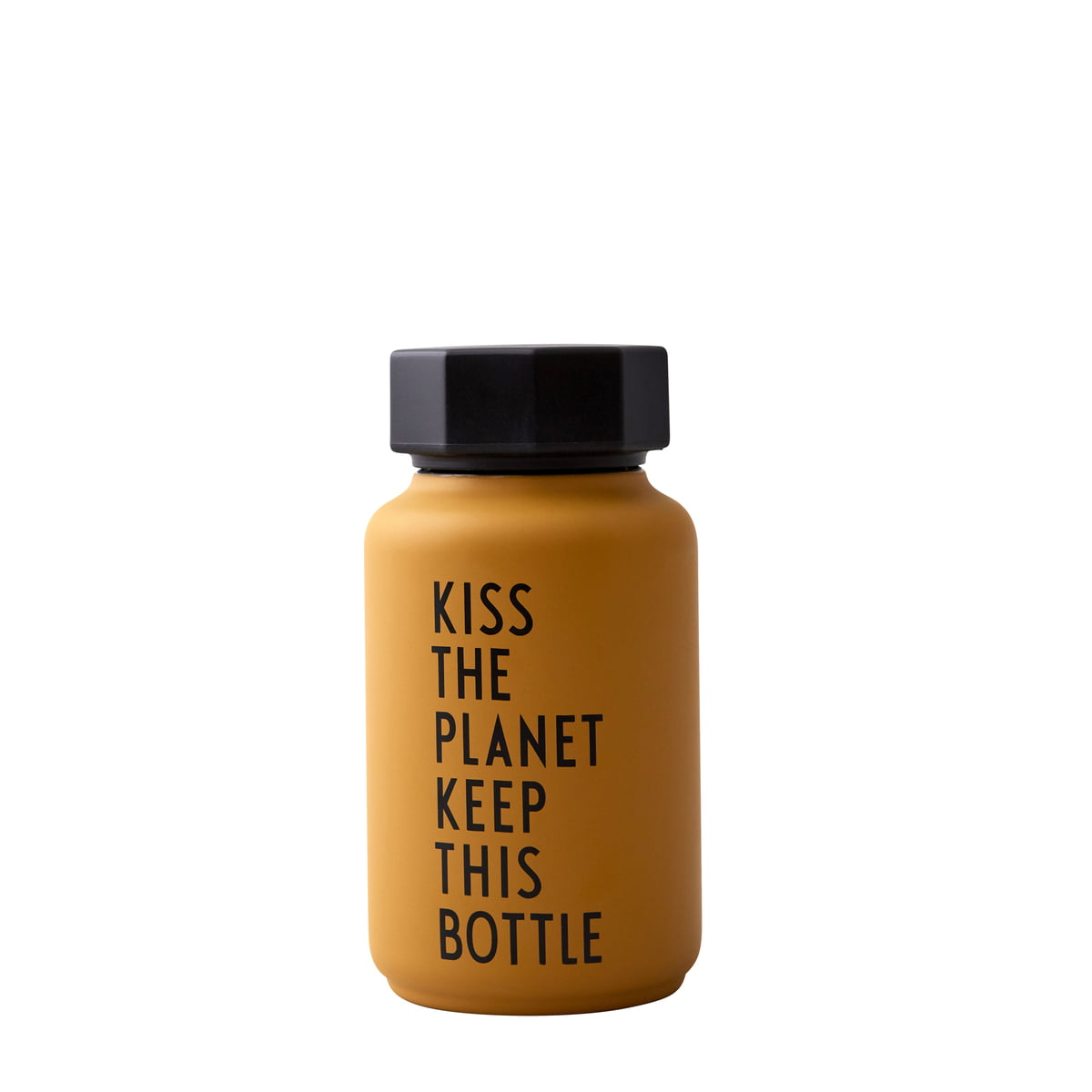 Design Letters - AJ Thermosflasche Hot & Cold 0,33 l, Kiss The Planet Keep This Bottle / senf (Sonderedition)