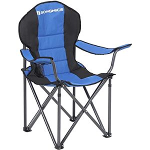 SONGMICS Foldbar campingstol, med behageligt svampesæde, udendørs stol, blå