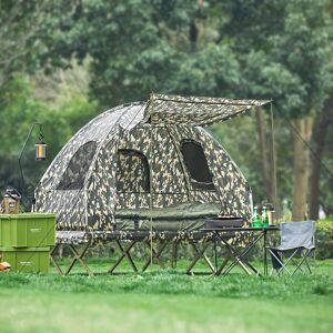 SoBuy Udendørs To-personers telt Campingtelt Camping seng med markise OGS61-L-TN