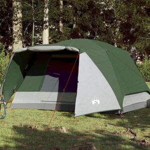 vidaXL 6-personers campingtelt vandtæt mørklægningsstof grøn