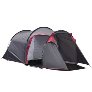 Rootz Living Rootz Campingtelt - Pop Up Telt - 2-3 Personer - Vestibule - Soveplads - Vandtæt - Bæretaske - Polyester-fiberglas - Mørkegrå - 426L x 206W x 154H cm