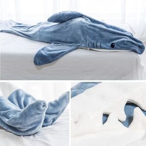 ESTONE Shark Blanket Voksen Dress Up, Superblød Sofa Snuggle Blanket Shark Blanket Sovepose, Transportabel Shark Blanket Hoodie -ES XXL
