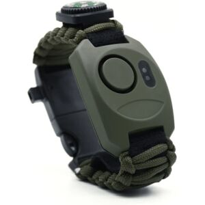 8-i-1 håndledsalarm Paracord Survival Armbånd Selvforsvar Nødsikkerhed Survival Tool med Sos Led lommelygte Fantastisk til alle udendørs Spor