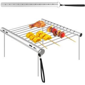 Galaxy sammenklappelig bærbar kulgrill i rustfrit stål til camping, minigrill til picnic, udendørs overlevelse