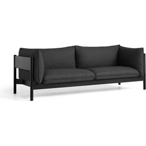 Hay Arbour 3 Seater B: 220 cm - Re-wool 198 / Black Waterbased Lacquered Solid Beech