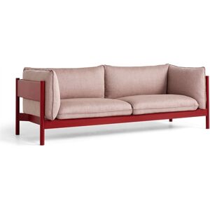 HAY Arbour 3 Seater B: 220 cm - Re-wool 648 / Wine Red Waterbased Lacquered Solid Beech