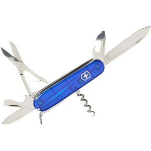 Victorinox pocket knife Huntsman (15 functions, scissors, wood saw, corkscrew) blue transparent