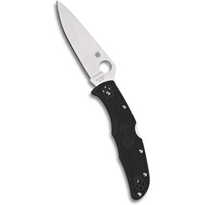 Spyderco Men's Einhandmesser Endura Flat Ground Glatte Klinge, Black, One Size