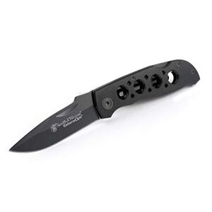 Smith & Wesson Herren Messer Taschenmesser Schwarze Aluminium Griffschalen Länge geöffnet: 18.5 cm, 18,5cm, Schwarz