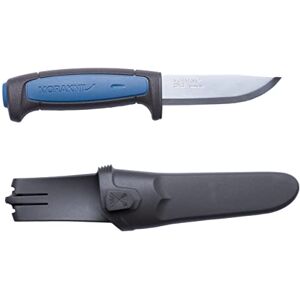 Morakniv Gürtelmesser Pro S rostfreier Stahl TPE Griff blaue Kunststoffeinlage Fingerschutz Kunststoffscheide, grau