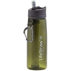 LifeStraw Go 2-Stage Filtration Water Bottle With 2-Stage Filtration, Activated Carbon Removes Bacteria And Protozoa, Reduces Chemicals And Bad Tastes Ideal For Hiking, Backpacking, Camping, Travelling, Outdoor Sports And Emergency Preparedness, green, m