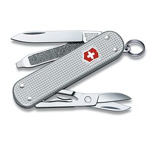 Victorinox Pocket Knife Classic Alox (5 functions, high quality Alox shells, scissors, lifetime warranty) silver