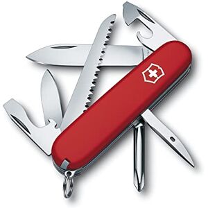 Victorinox Hiker Pocket Knife 13 Functions Wood Saw Phillips Screwdriver Toothpick Red, red