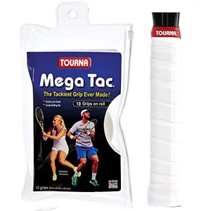 Tourna Unique Unisex – Erwachsene Tennis Griffbänder Mega Tac Weiß 10er, One Size