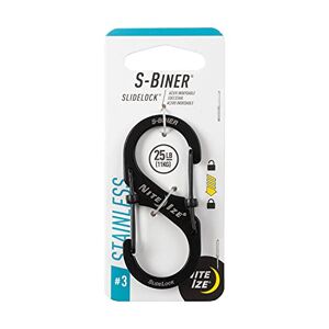 Nite Ize Karabiner S-Biner SlideLock Gr. 3 Doppelhaken, Schwarz, 3