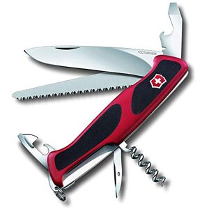 Victorinox Ranger Grip 55 Pocket Knife (12 Functions, Locking Blade, Saw) Red/Black, red