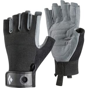 Black Diamond CRAG HALF-FINGER GLOVES, Robuster Halbfinger-Handschuh zum Klettern, Sichern, Abseilen, Arbeiten und für Klettersteige, Black, Gr. Extra Small