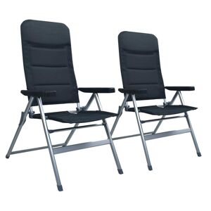 vidaXL lænestole til haven 2 stk. aluminium sort