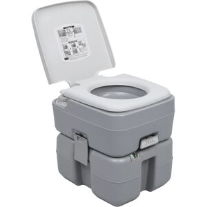 vidaXL transportabelt campingtoilet 20+10 l grå