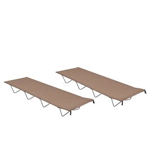 vidaXL campingsenge 2 stk. 180x60x19 cm oxfordstof og stål gråbrun