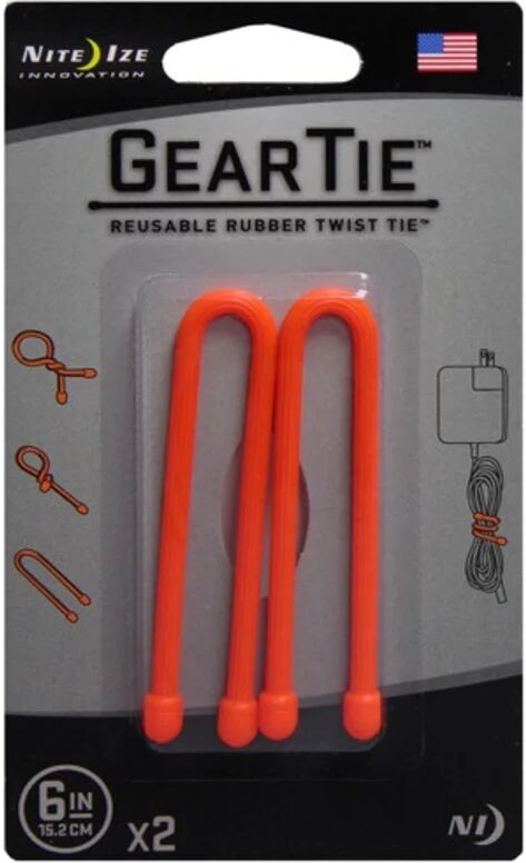 Nite Ize Gear Tie 6 Orange Orange 6