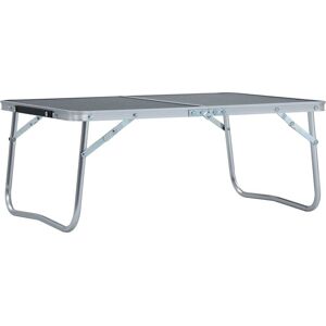 vidaXL Mesa de camping plegable aluminio gris 60x40 cm