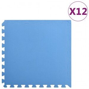 vidaXL Alfombrillas De Goma Eva Azul 12 Uds 4.32 ㎡