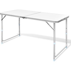 vidaXL Mesa de camping plegable ajustable 120x60 cm