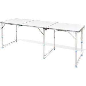 vidaXL Mesita plegable de aluminio camping 180 x 60 cm