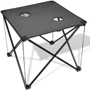 vidaXL Mesa de camping plegable gris