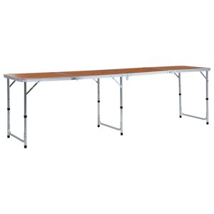 vidaXL Mesa de camping plegable de aluminio 240x60 cm