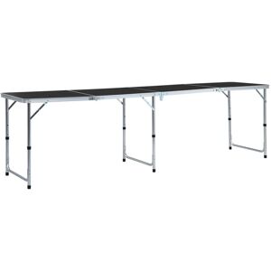 vidaXL Mesa de camping plegable de aluminio gris 240x60 cm