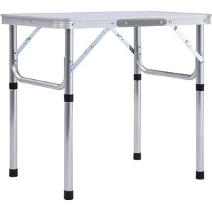 vidaXL Mesa de camping plegable aluminio blanco 60x45 cm