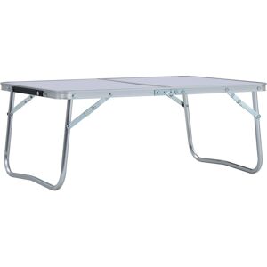 vidaXL Mesa de camping plegable aluminio blanca 60x40 cm