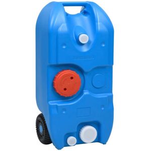 vidaXL Depósito de agua con ruedas para camping azul 40 L