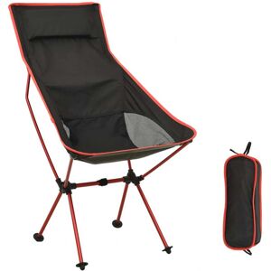 vidaXL Silla de camping plegable PVC y aluminio negro