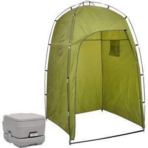 vidaXL Inodoro portátil para camping con tienda 10+10 L