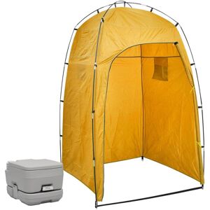 vidaXL Inodoro portátil para camping con tienda 10+10 L